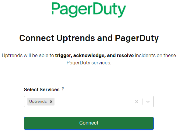 Auswahl der PagerDuty Services