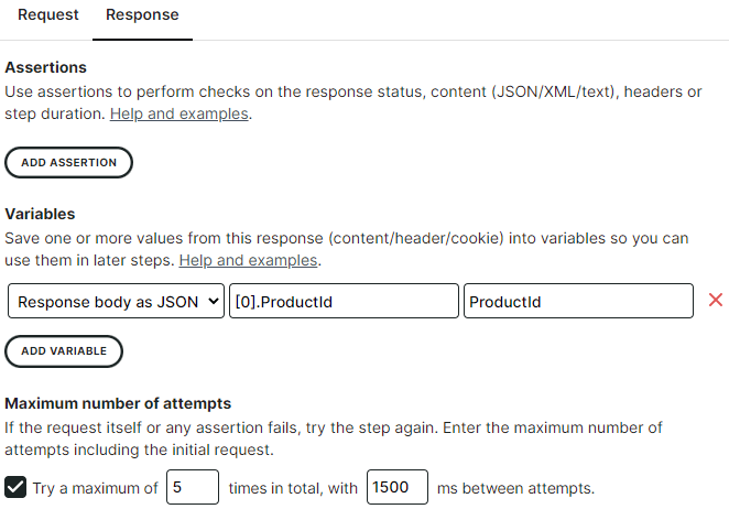 Response-Registerkarte