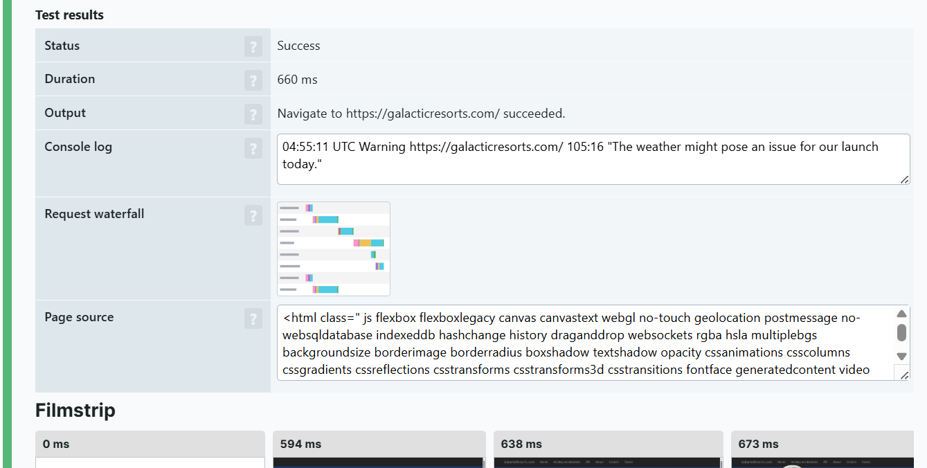 Kontrolldetails des Prüfobjektergebnisse beim Transaktions-Monitoring