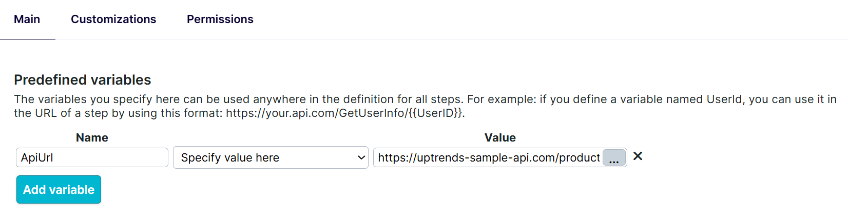 API-URL auf Integrationsebene