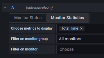 Uptrends Daten zur Anzeige im Panel auswählen