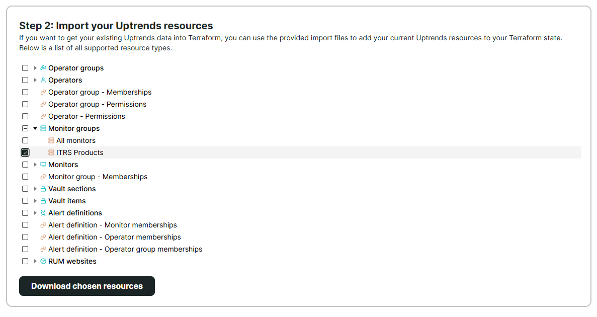 Import-Blöcke für eine individuelle Ressource im Terraform Hub