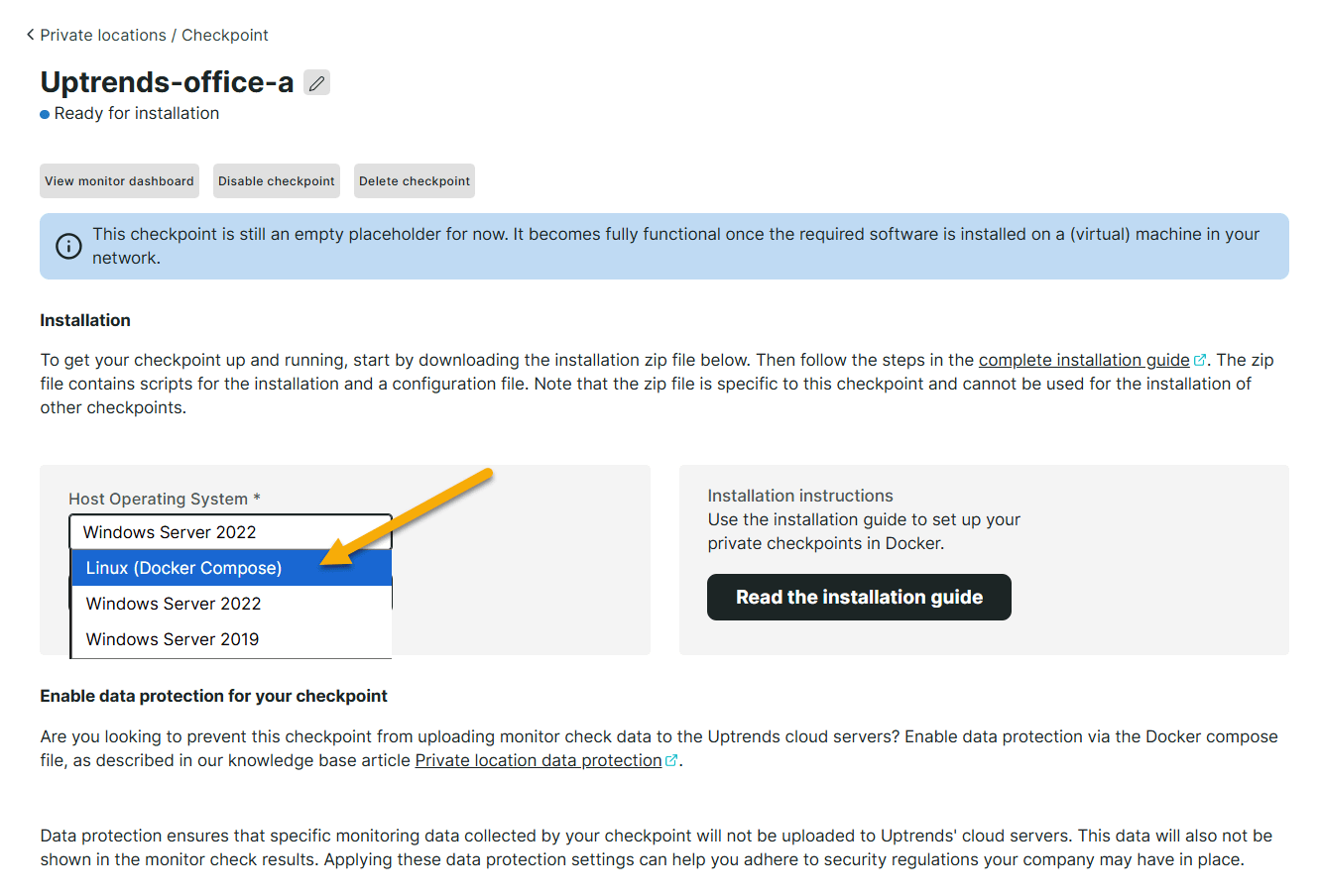 Private Locations für Linux einrichten