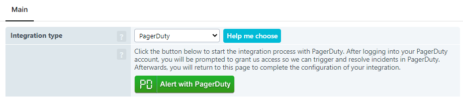 Auswahl von PagerDuty