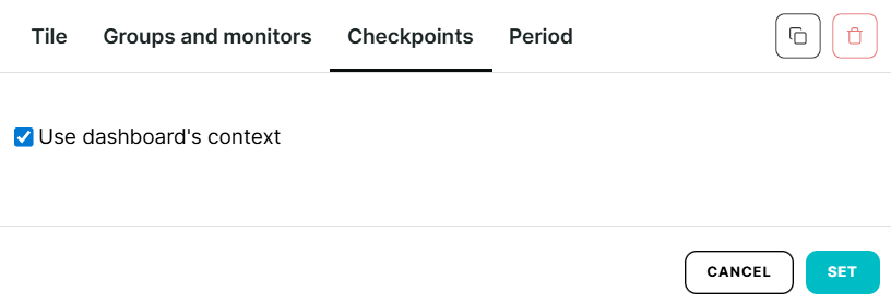 Checkpoint-Tab in Berichtskacheln