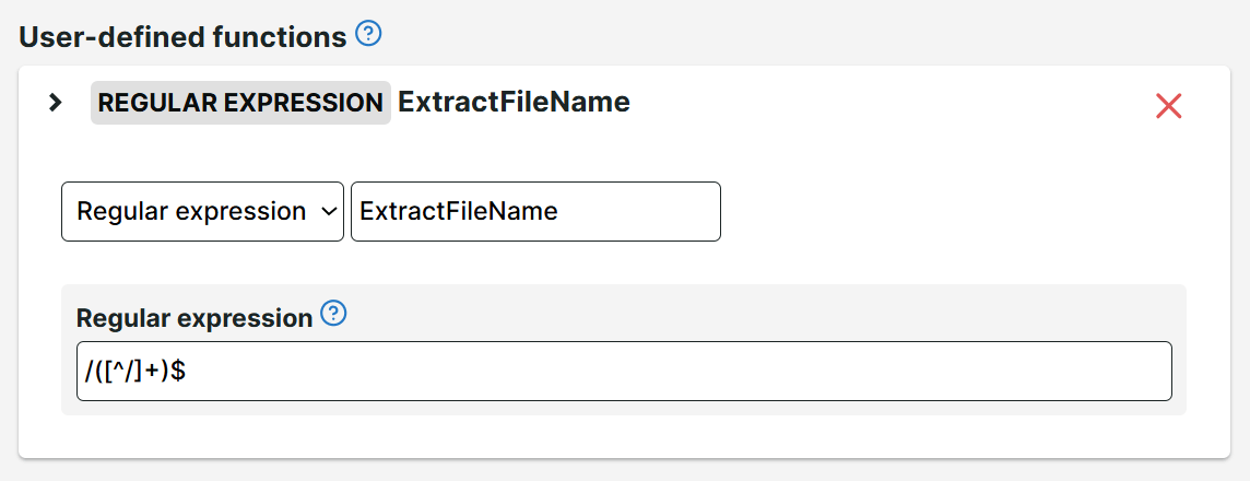 Funktion für reguläre Ausdrücke mit Muster zum Extrahieren eines Dateinamens aus einem Pfad