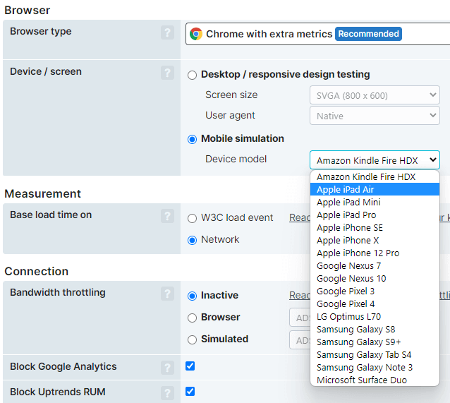 Screenshot Registerkarte Erweitert des Transaktionsprüfobjekts