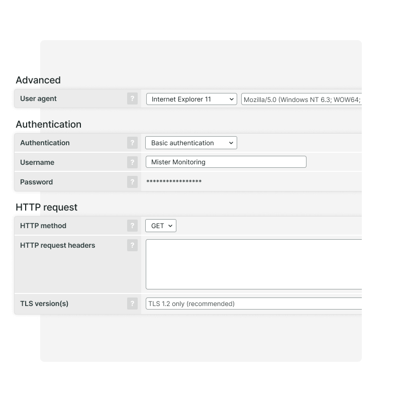 Erweiterte Einstellungen des HTTPS-Webservice-Prüfobjekts