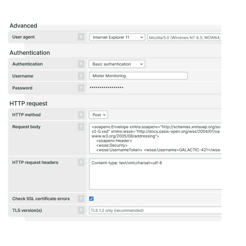 Einrichten eines Web Service Monitors