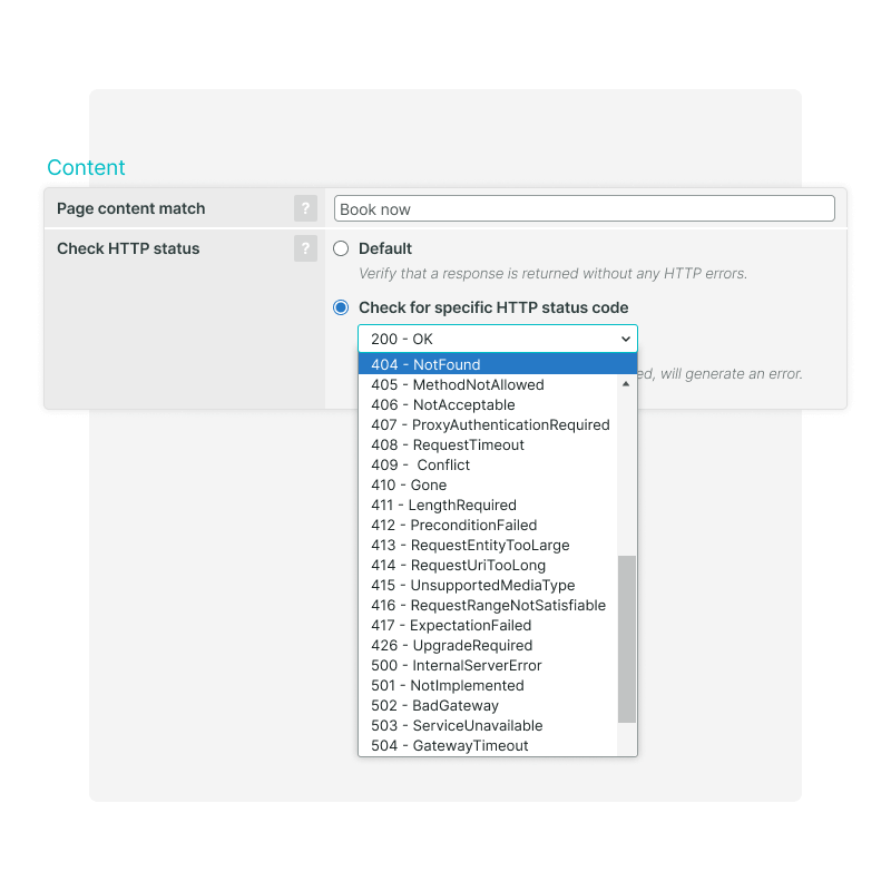 Prüfe auf bestimmte HTTP-Statuscodes